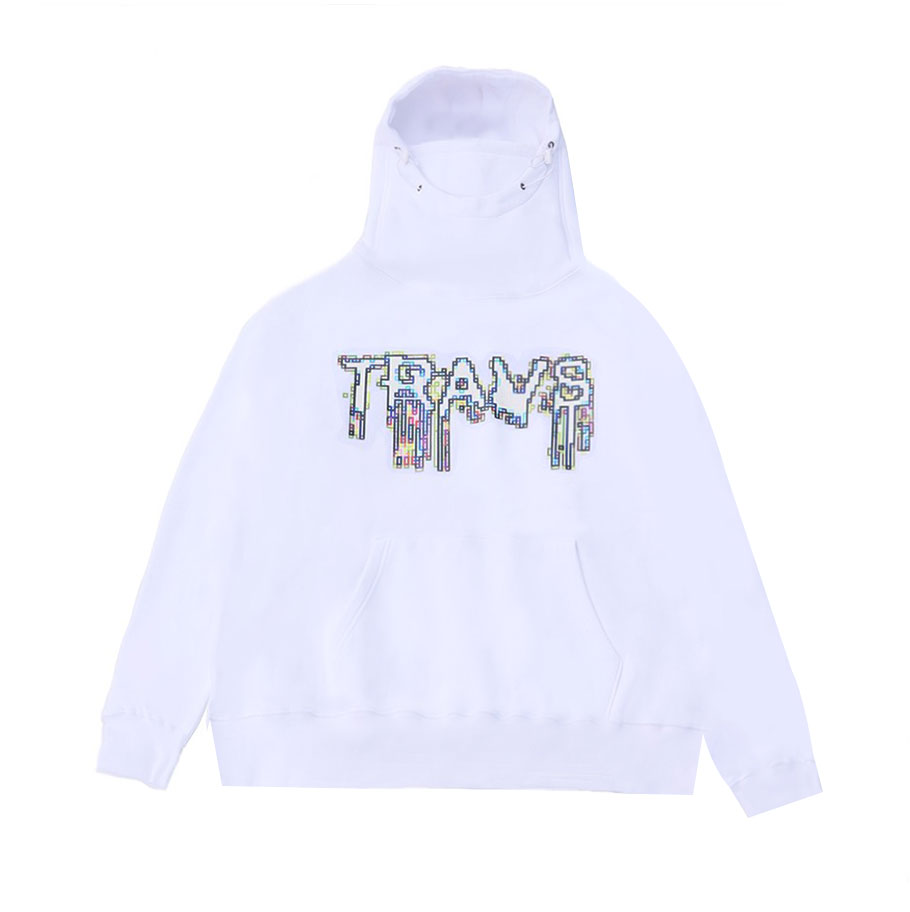 Pixcel face mask hoodie White