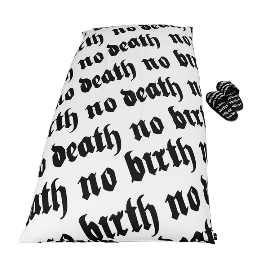 no birth no death Big Cushion Cover White
