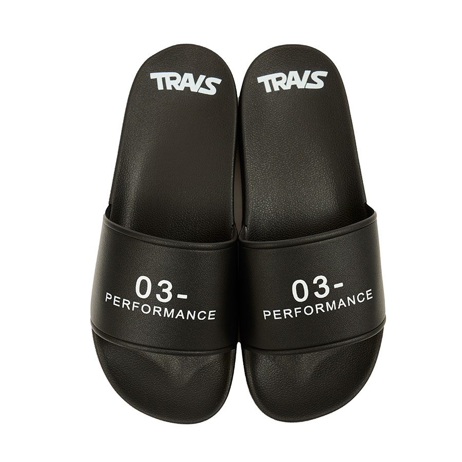 03- Performance × TRAVS Rednight Black Slide Sandals
