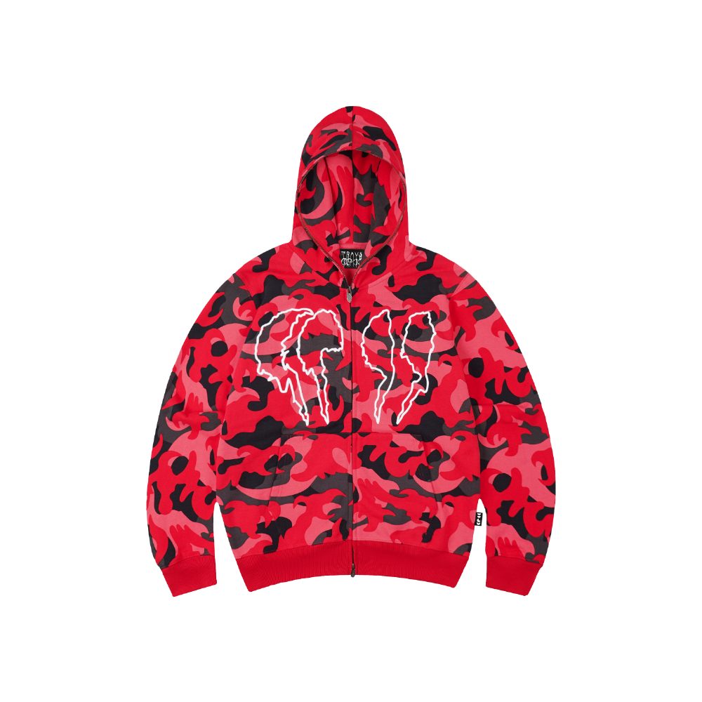 TRAVS x TBHNP MOONSTONE CAMOUFLAGE HOODIE RED
